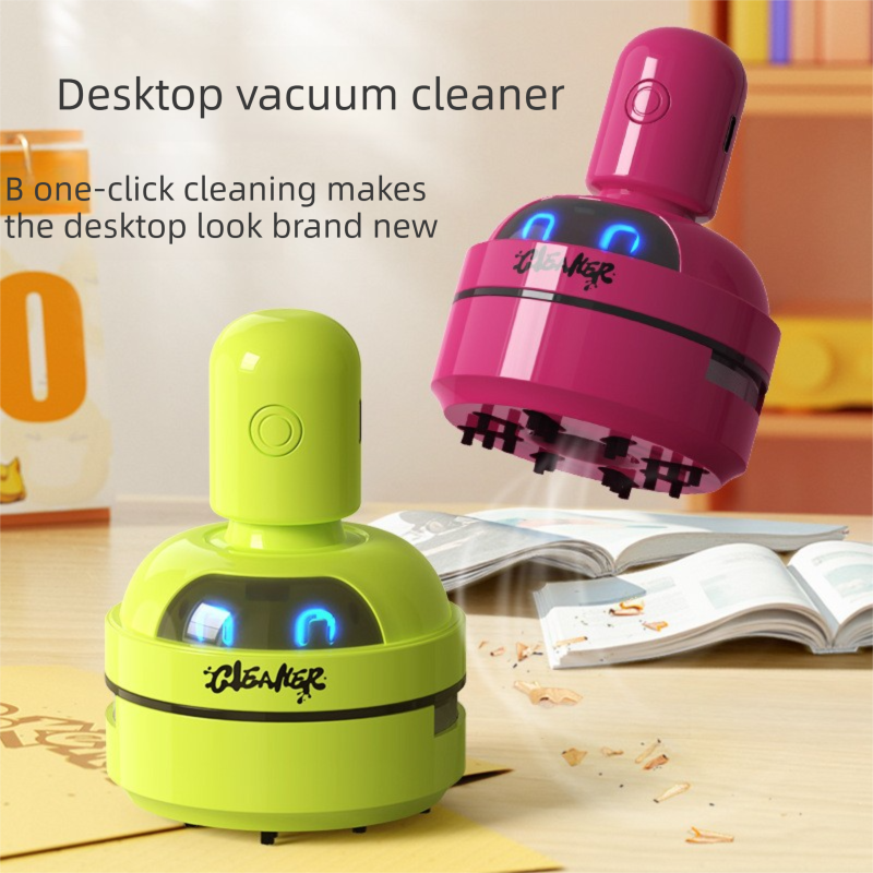 Pink Compact Desktop Vacuum Cleaner – Rechargeable Mini