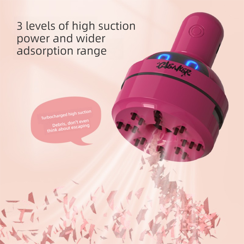 Pink Compact Desktop Vacuum Cleaner – Rechargeable Mini