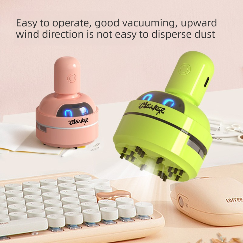 Red Compact Desktop Vacuum Cleaner – Rechargeable Mini