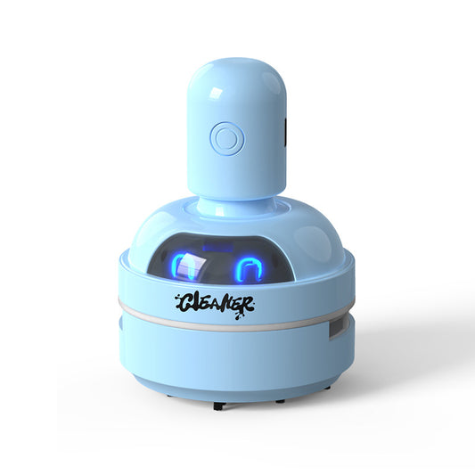 Blue Compact Desktop Vacuum Cleaner – Rechargeable Mini