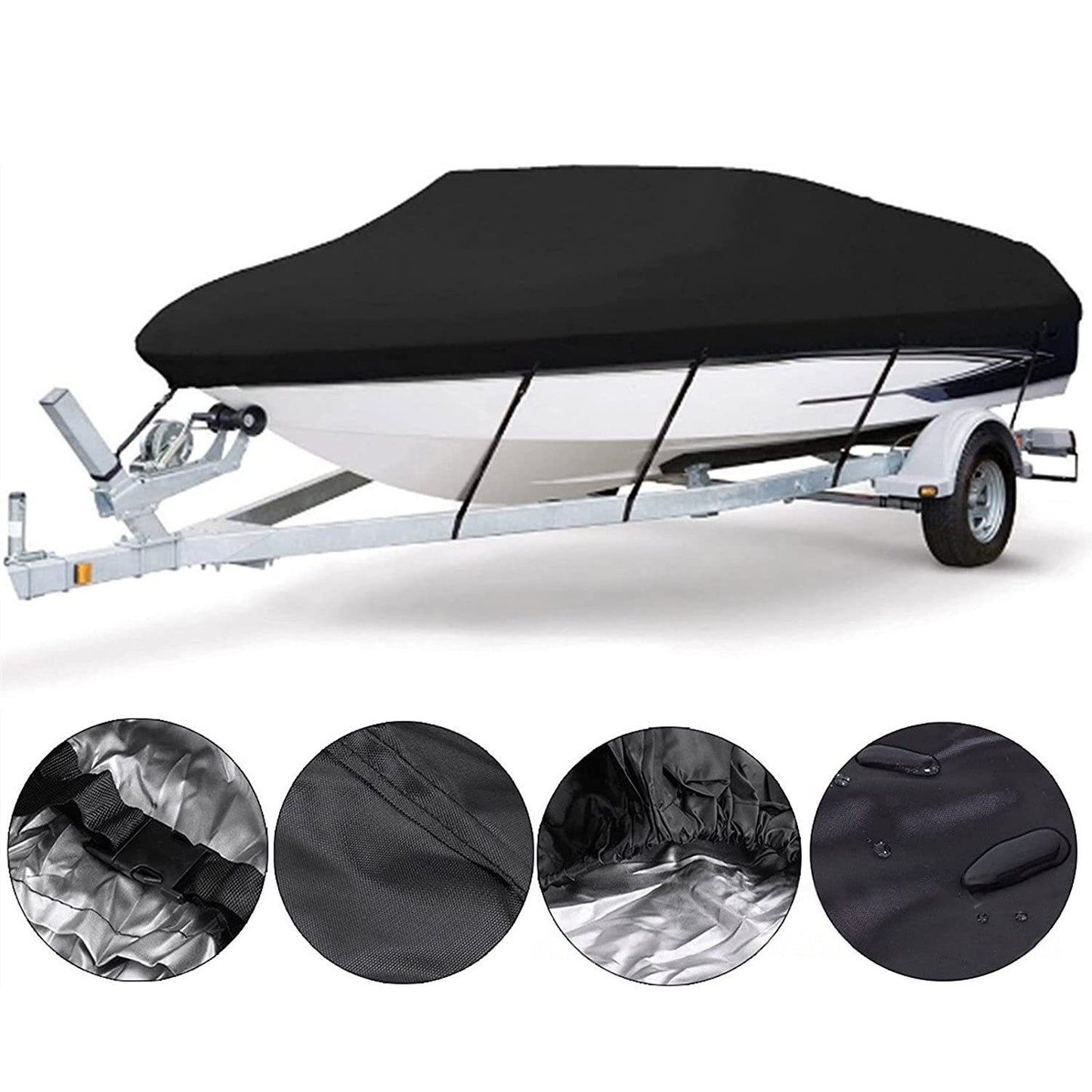 Waterproof Boat Cover 21-24ft Square Bow Jon Boat & Pontoon UV Resistant