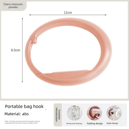 2 PCS Port Purse Bag Hook Hanger Table Edge Holder Cherry Blossom Pink