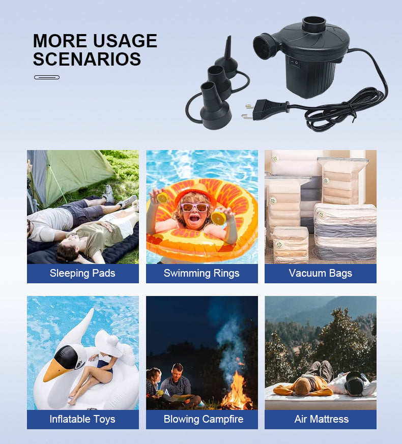 Electric Air Pump AC 220V-240V Portable Quick Inflator Deflator