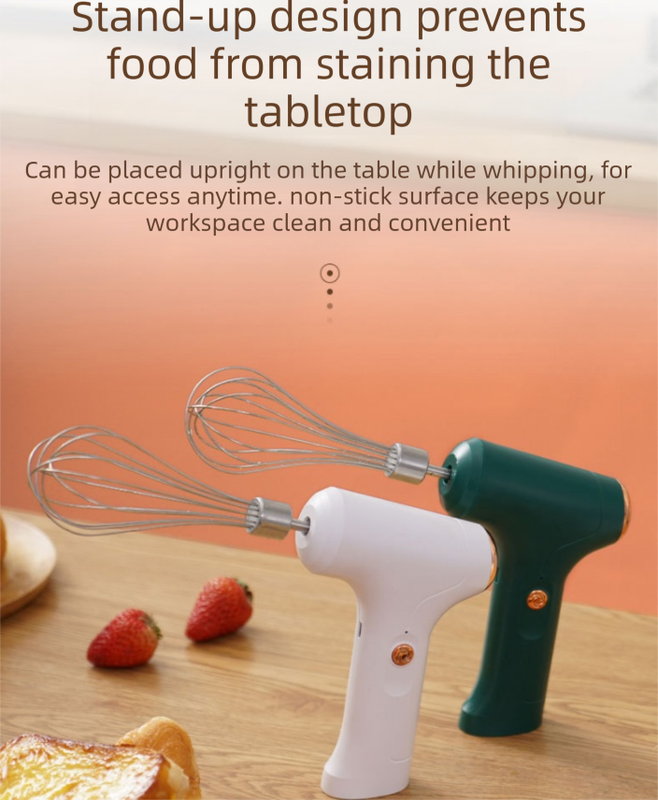 Cordless Electric Hand Mixer - Rechargeable 3-Speed Egg Beater