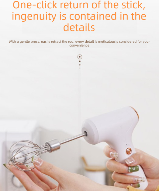 Cordless Electric Hand Mixer - Rechargeable 3-Speed Egg Beater