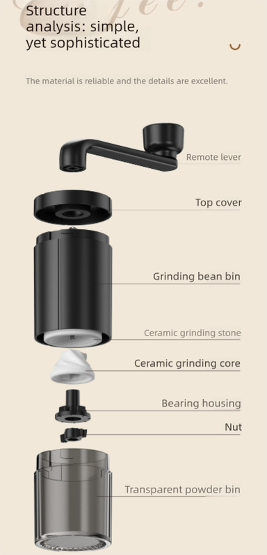MDJ-22 Manual Hand-Crank Coffee Grinder Precision Burr Mill