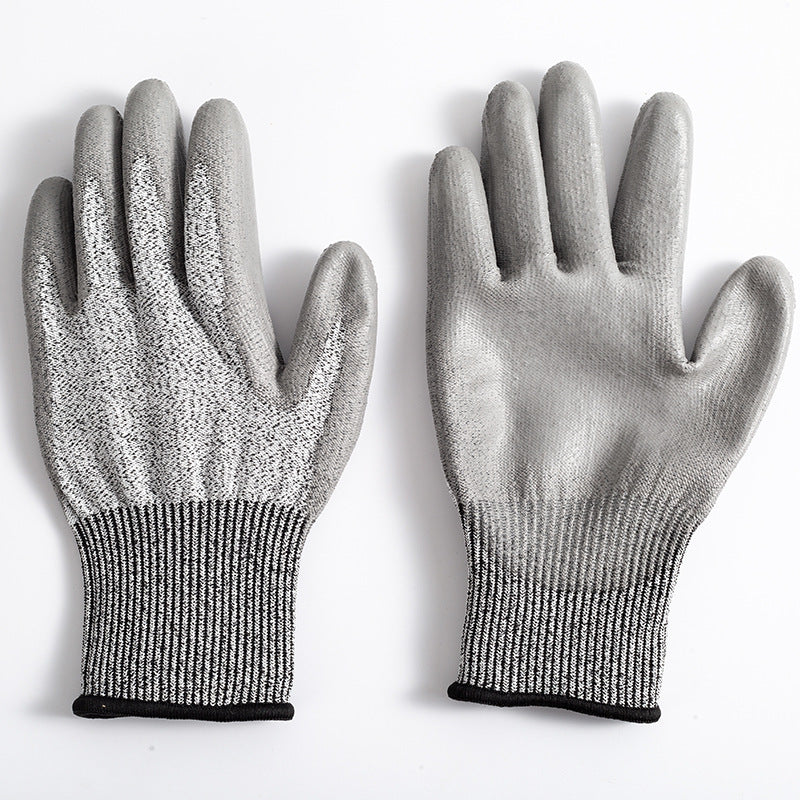 Grey Level 5 Cut Resistant Work Glove - Anti-Abrasion & Anti-Puncture Gloves (M Size)