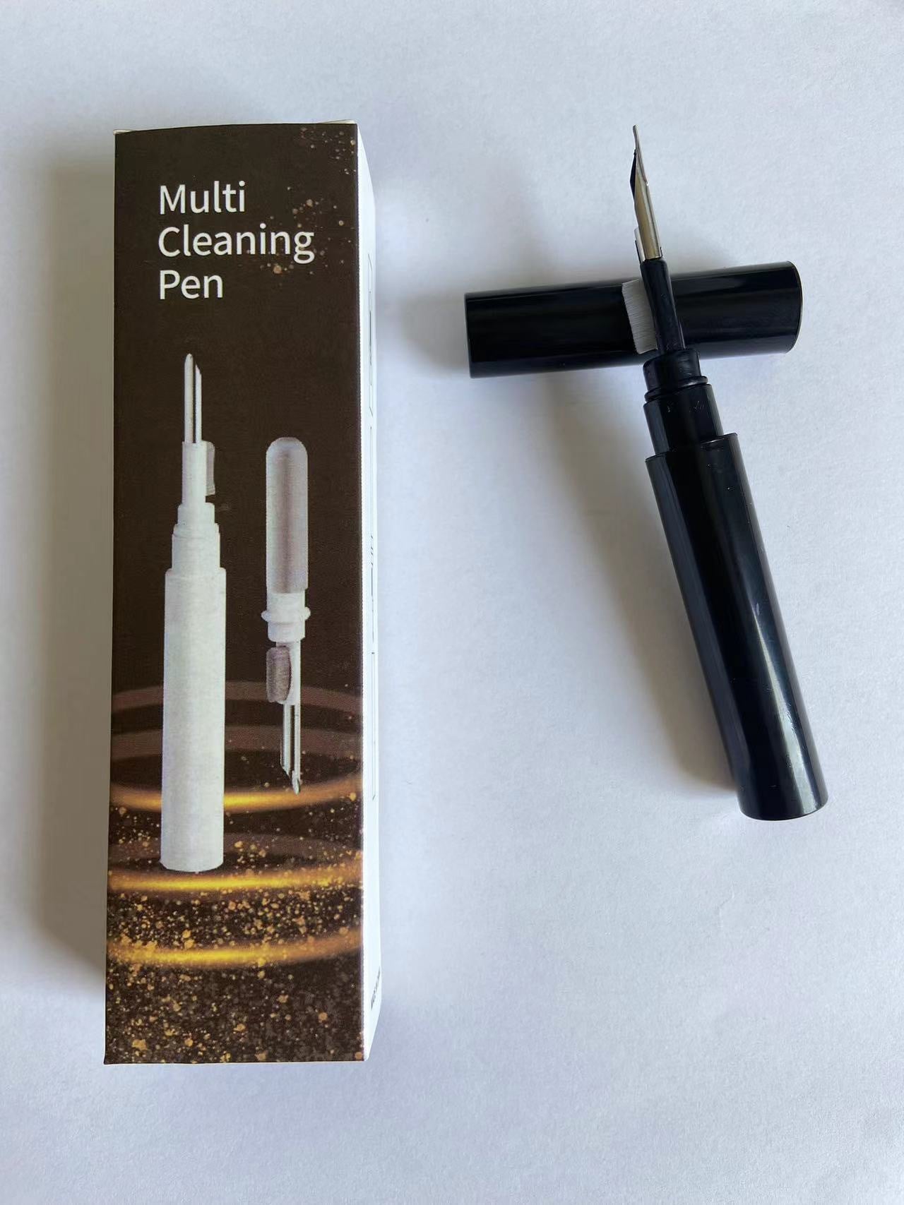 Black Bluetooth Earbuds Cleaning Pen (2-Pack) - Soft Brush & Metal Tip