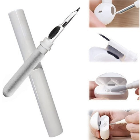 Black Bluetooth Earbuds Cleaning Pen (2-Pack) - Soft Brush & Metal Tip