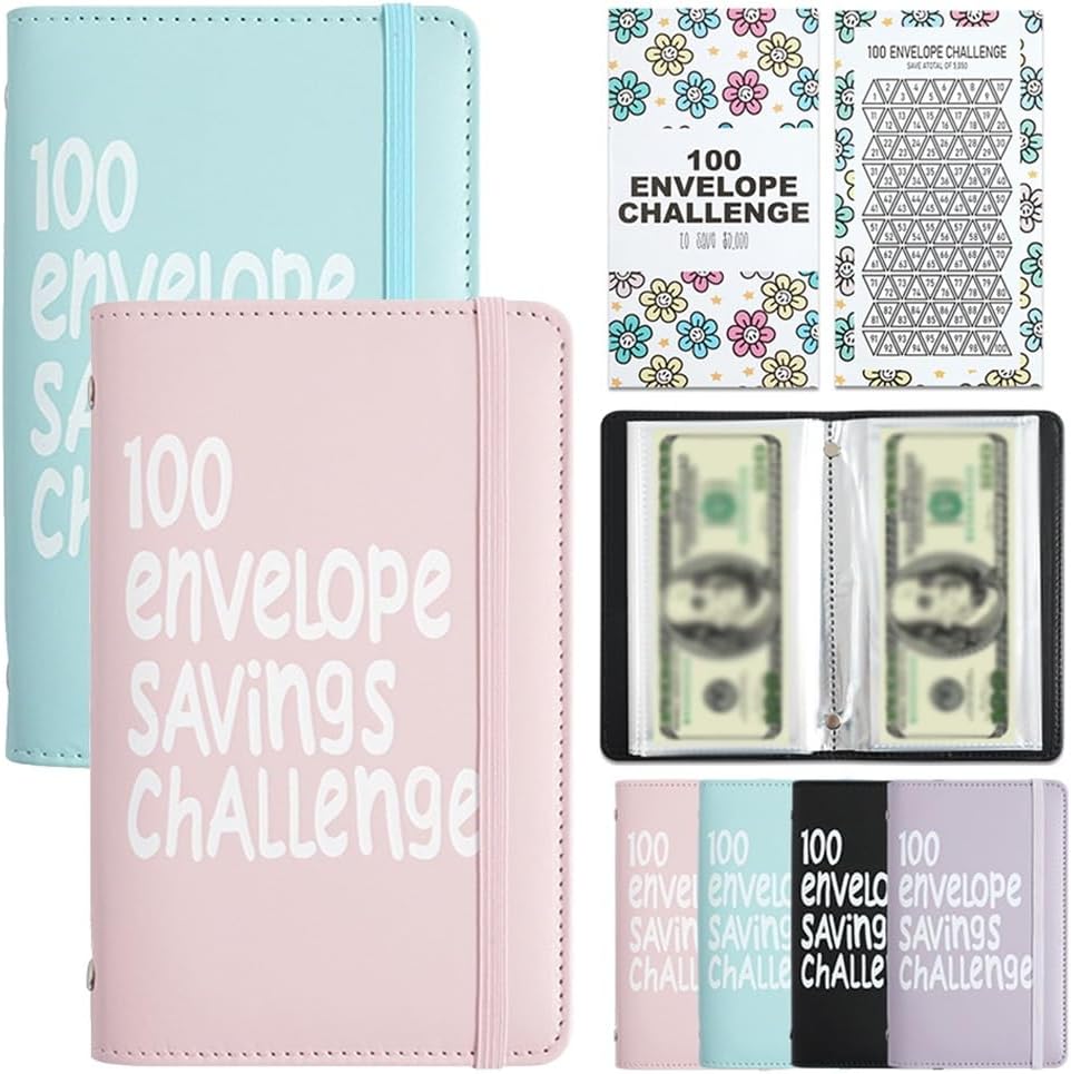 Two-Player 100 Days Envelope Savings Challenge with 50 Clear Pages