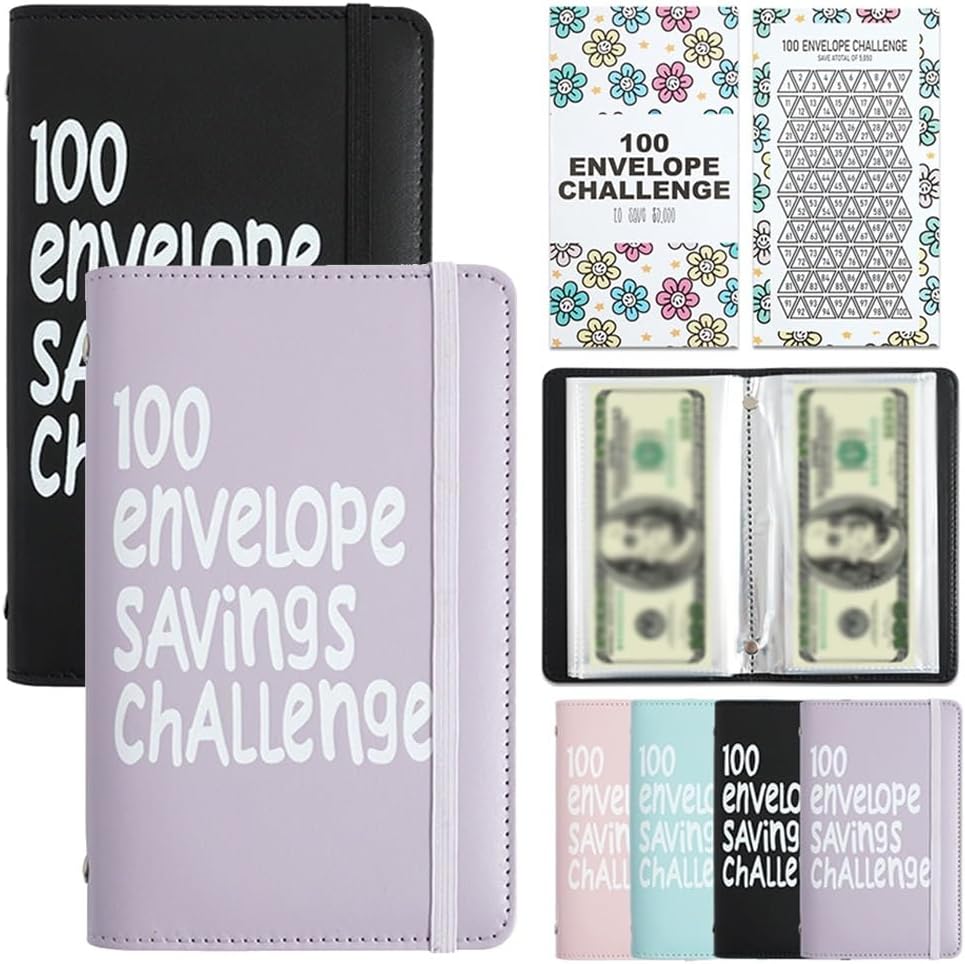 Two-Player 100 Days Envelope Savings Challenge with 50 Clear Pages