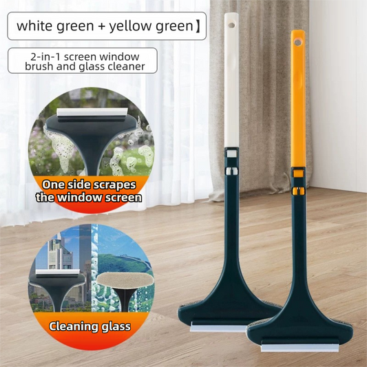 2-in-1 Professional Window Screen Brush & Glass Cleaner - Detachable