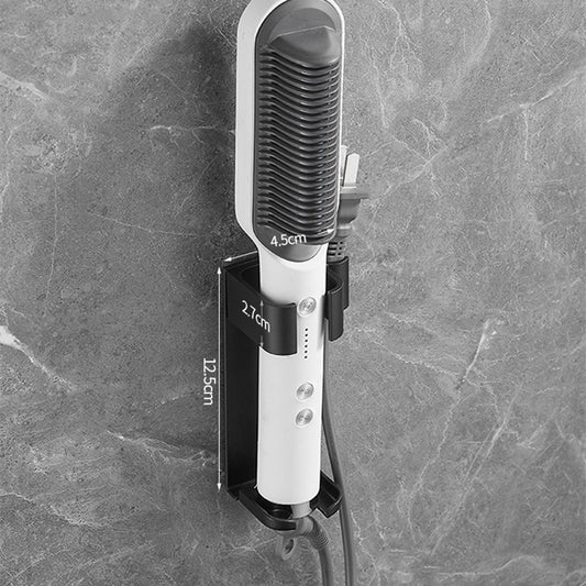 White Wall-Mounted Aluminium Curling Iron Holder with Tidy Cord