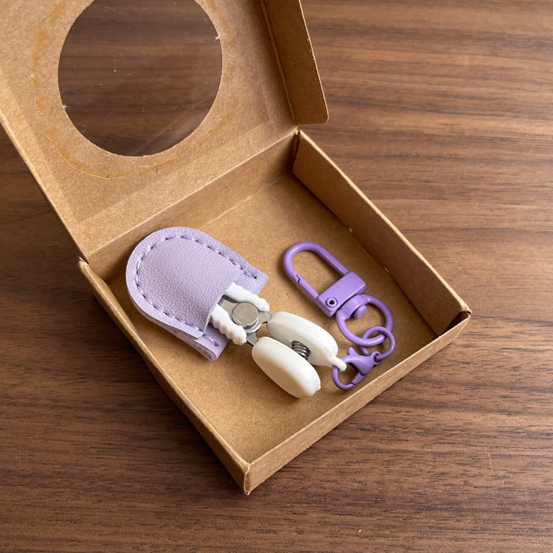 Purple Ultra-Portable Mini Precision Scissors Set - Compact 7cm Craft Snips with Safety Cap