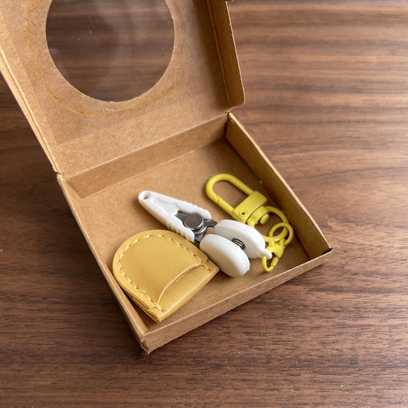 Yellow Ultra-Portable Mini Precision Scissors Set - Compact 7cm Craft