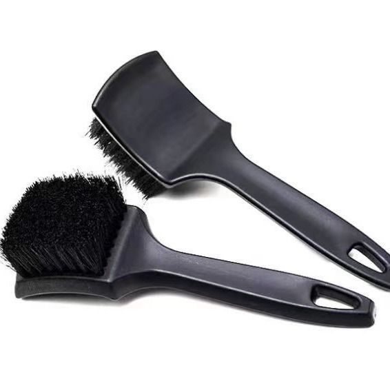 Black Car Tire & Detailing Brush  - 2-Pack Stiff Bristle Scrubber for Vehicles