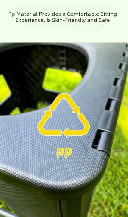 Black  Portable Folding Camping Toilet Stool - Capacity Emergency Potty