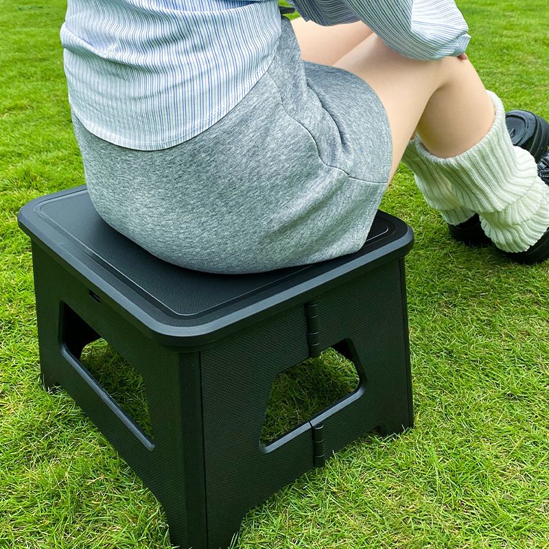 Black  Portable Folding Camping Toilet Stool - Capacity Emergency Potty