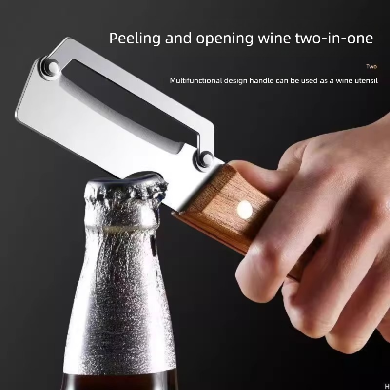 2-PCS Multi-Function Stainless Steel Peeler with Wooden Handle