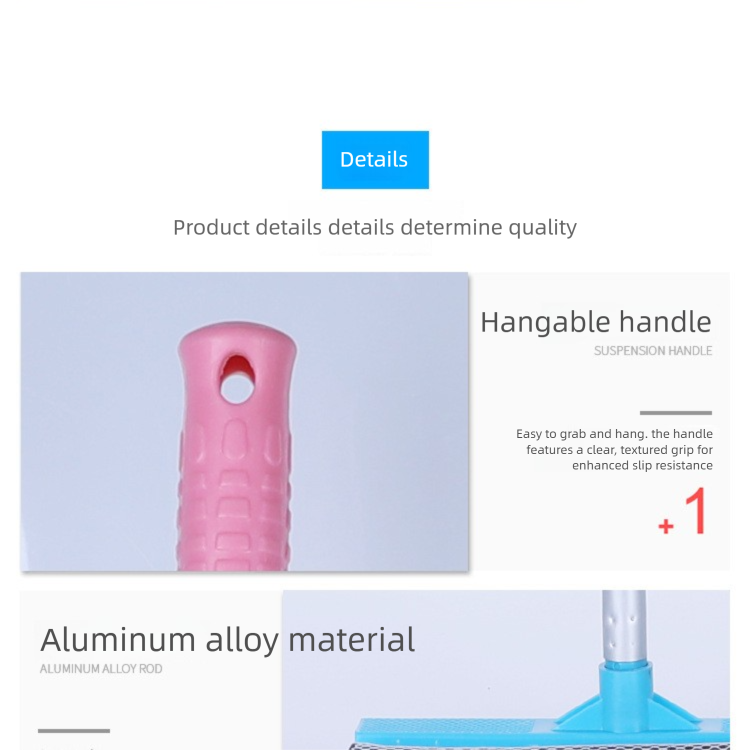 Green Home Window Cleaner – Adjustable Aluminum Alloy Glass Scraper with Dual-Sided Sponge and Rubber Blade, Easy-to-Use Window Cleaning Tool