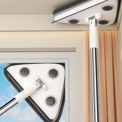 5-Pack Window Cleaning Tool – Extendable Rod + 25cm Triangular Head