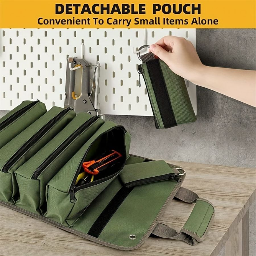 Black Multi-Purpose 600D Oxford Cloth Roll-Up Tool Organizer Bag – H/D