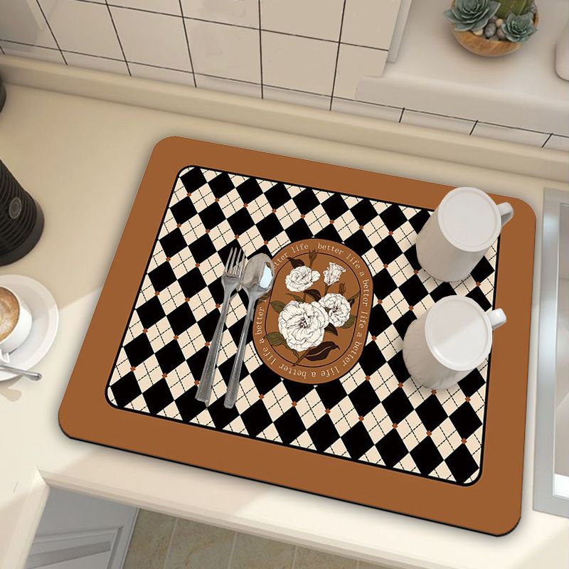 Kitchen Countertop Drainage Mat Absorbent Quick Dry Tech Velvet Dish Drying