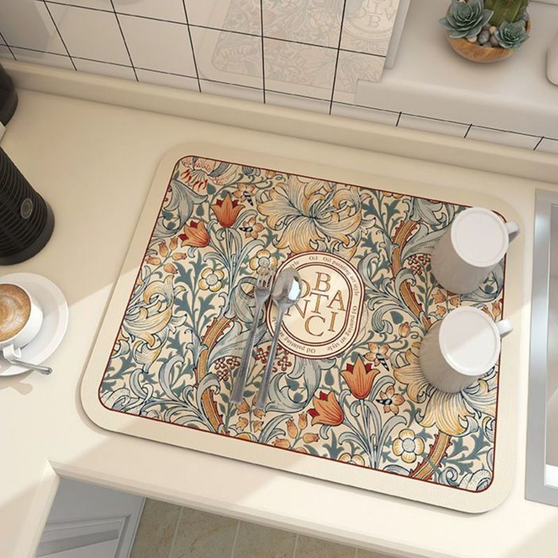 Kitchen Countertop Drainage Mat Absorbent Quick Dry Tech Velvet Dish Drying Pad