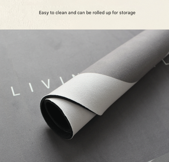 Grey Kitchen Countertop Drainage Mat Absorbent Quick Dry Tech Velvet Drying Pad