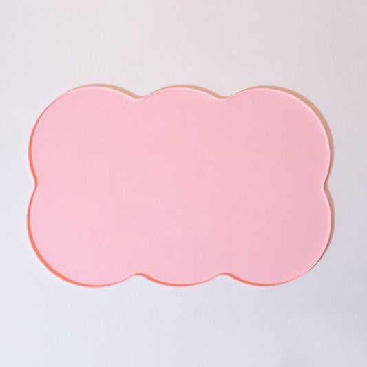 3-Piece Pink Silicone Placemat Set Cloud Shape Non-Slip Heat Resistant