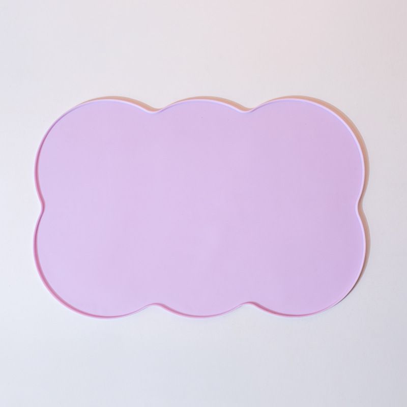 3-Piece Purple Silicone Placemat Set Cloud Shape Non-Slip Heat Resistant