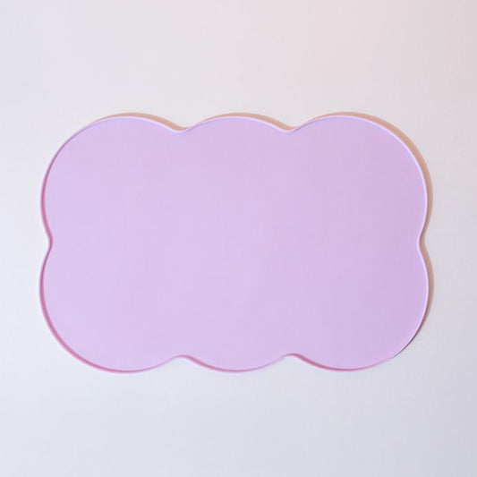 3-Piece Purple Silicone Placemat Set Cloud Shape Non-Slip Heat Resistant
