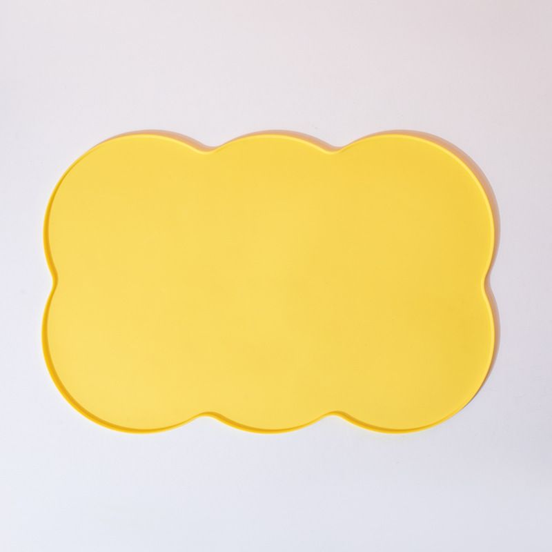 3-Piece Yellow Silicone Placemat Set Cloud Shape Non-Slip Heat Resistant
