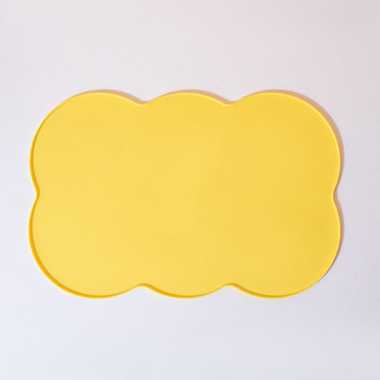 3-Piece Yellow Silicone Placemat Set Cloud Shape Non-Slip Heat Resistant