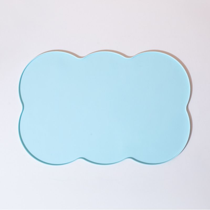 3-Piece Blue Silicone Placemat Set Cloud Shape Non-Slip Heat Resistant