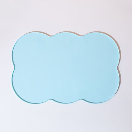 3-Piece Blue Silicone Placemat Set Cloud Shape Non-Slip Heat Resistant