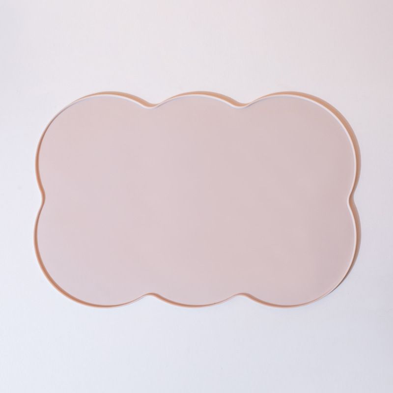 3-Piece Grey Silicone Placemat Set Cloud Shape Non-Slip Heat Resistant