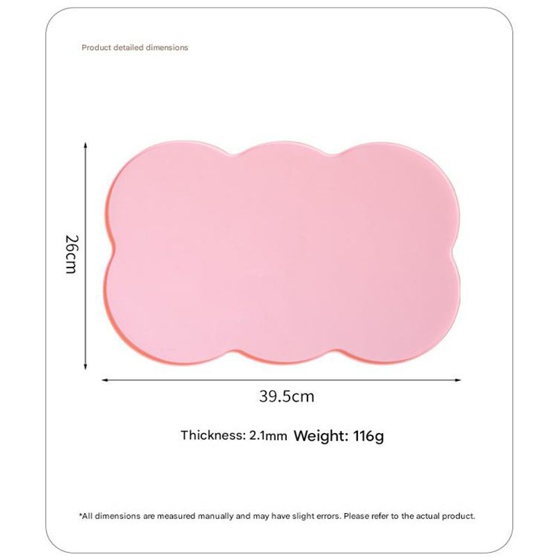 3-Piece Green Silicone Placemat Set Cloud Shape Non-Slip Heat Resistant