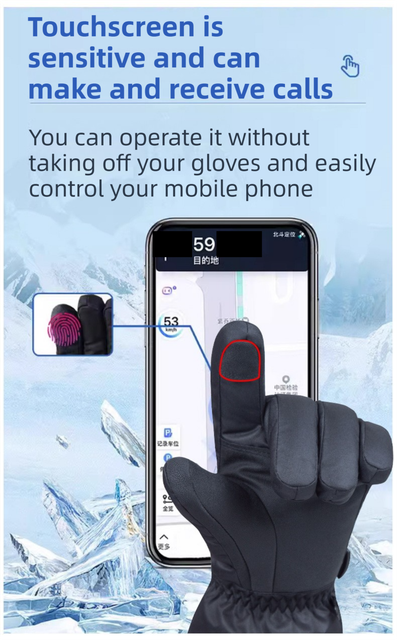 Winter 3 Level Intelligent Heated Gloves with Touchscreen Fingertip