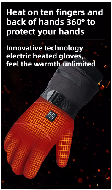 Winter 3 Level Intelligent Heated Gloves with Touchscreen Fingertip