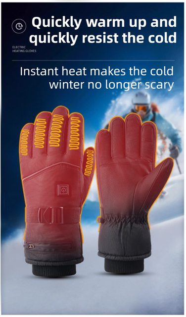 Winter 3 Level Intelligent Heated Gloves with Touchscreen Fingertip