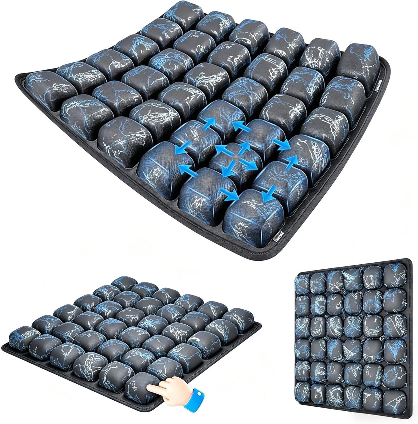 Graffiti Portable 3D Aircell Travel Inflatable Seat Cushion with Built-in Pump