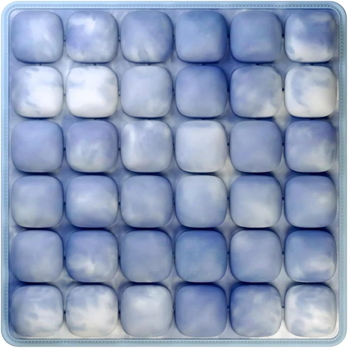 Tie-dye Blue and White Portable 3D Aircell Travel Inflatable Seat Cushion