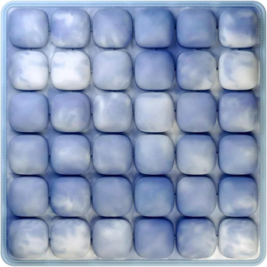 Tie-dye Blue and White Portable 3D Aircell Travel Inflatable Seat Cushion