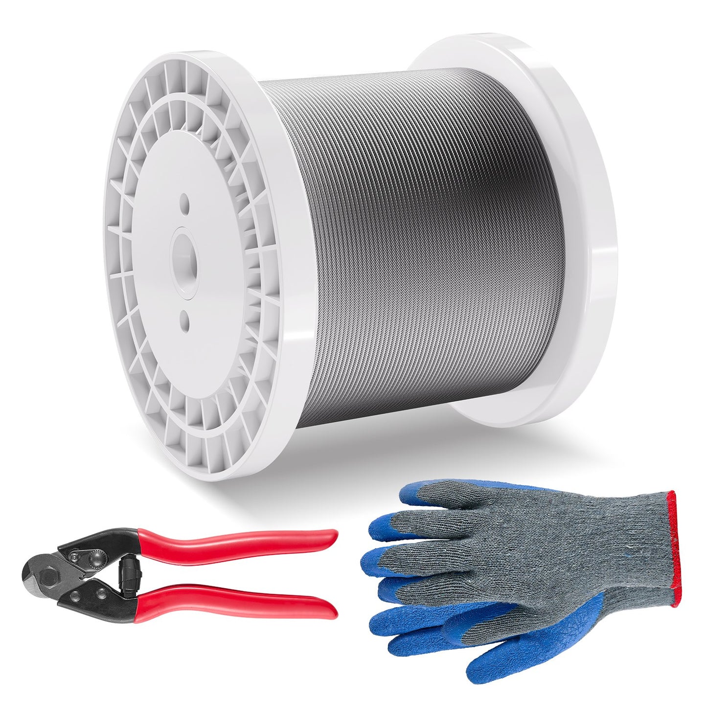 VEVOR Wire Rope Kit, 3.18 mm 305 m 316 Stainless Steel Cable