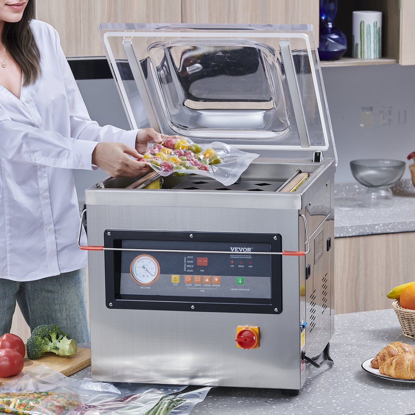 Vevor DZ-400/2F Automatic Food Vacuum Sealing Packing Machine 220v