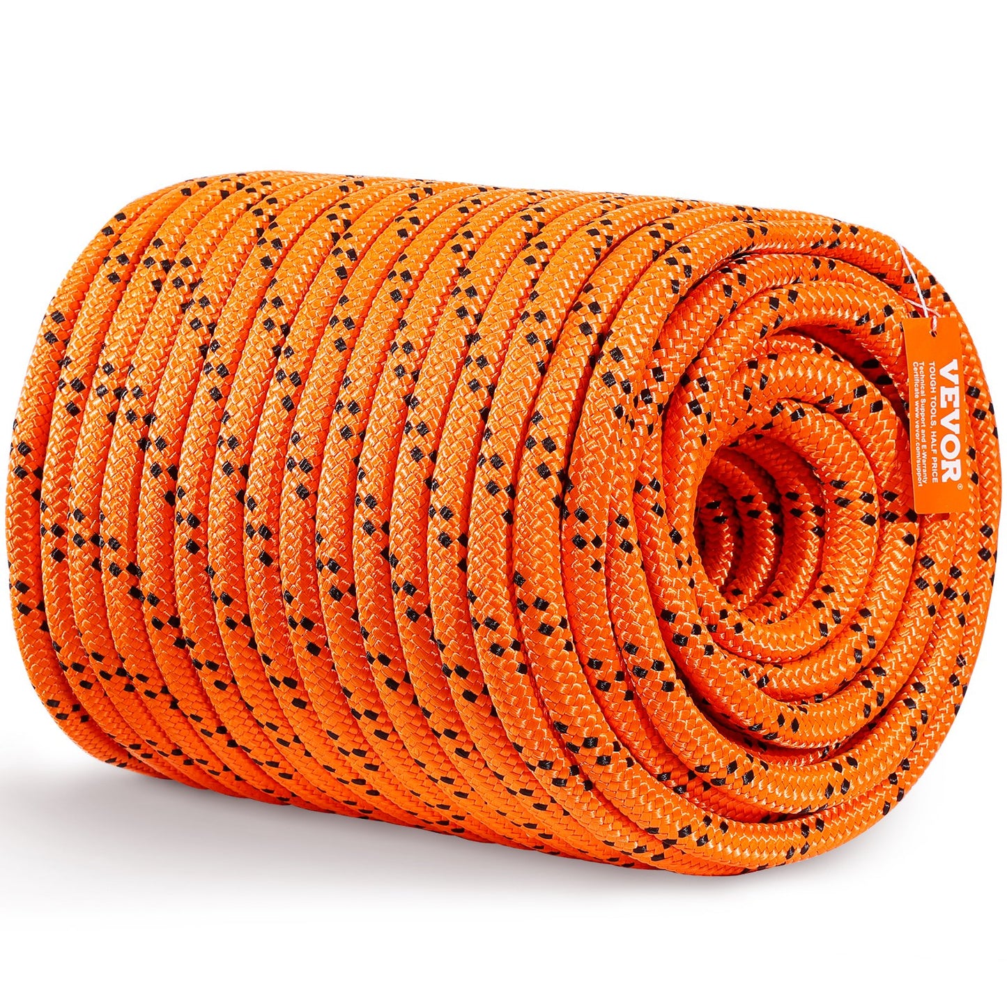 VEVOR Double Braided Polyester Rope, 19 mm x 67.06 m, 24 Strands