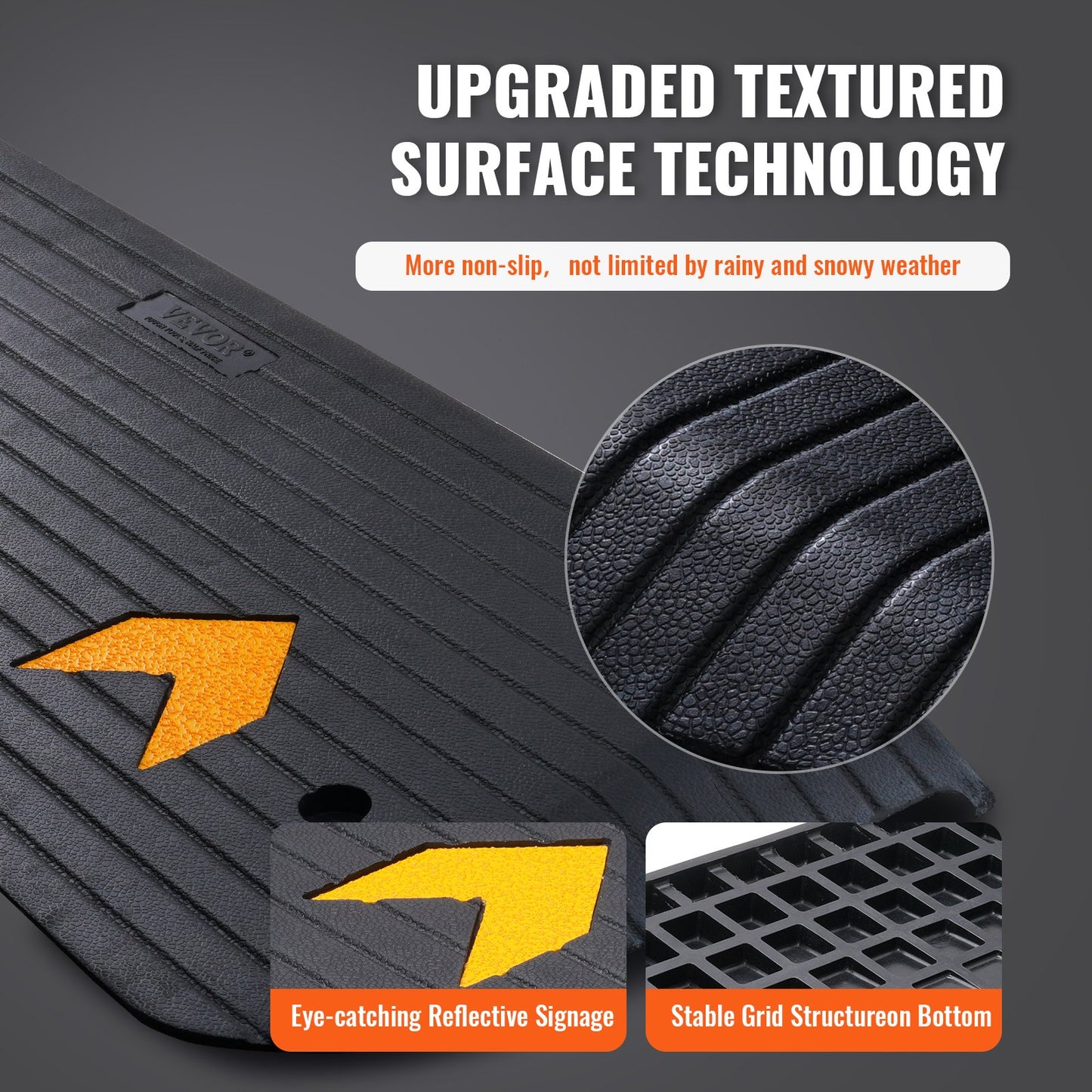 VEVOR Upgraded Rubber Threshold Ramp, 3.8 cm Rise Wheelchair Ramp