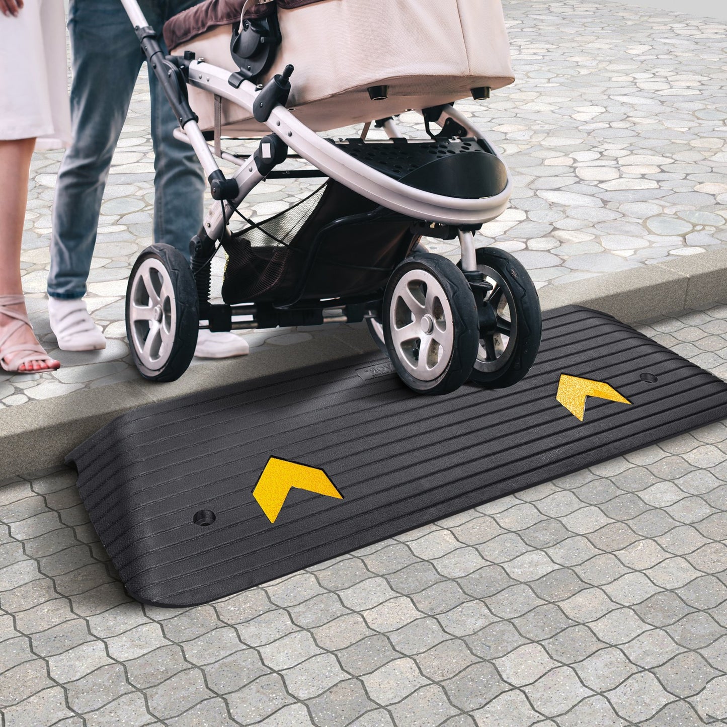 VEVOR Upgraded Rubber Threshold Ramp, 3.8 cm Rise Wheelchair Ramp