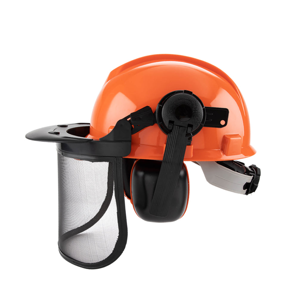 Chainsaw Brushcutter Hard Hat Safety Helmet Face Shield With Visor